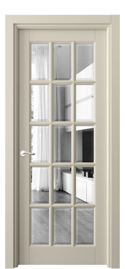 Дверь межкомнатная 0708 ББСР ЗЕР-Ф. Цвет Бук бежево-серый. Материал Массив бука эмаль. Коллекция Лигнум. Картинка.