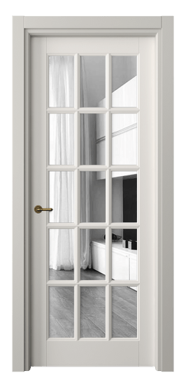 Дверь межкомнатная 6311 БПБЛ ЗЕР. Цвет Бук пудровый белый. Материал Массив бука эмаль. Коллекция Тоскана Грильято. Картинка.