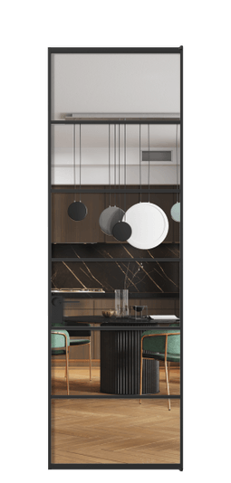 Дверь межкомнатная АЛПЛ040.04 Crystalvision ЧЕР. Цвет Алюминий Черный. Материал Алюминий. Коллекция Формато. Картинка.