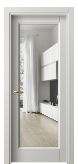 Дверь межкомнатная 1402 МСР Прозрачное стекло. Цвет Матовый серый. Материал Гладкая эмаль. Коллекция Галант. Картинка.