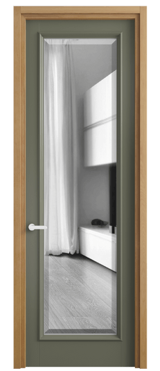 Дверь межкомнатная 6702 БОТ ЗЕР ФАЦ. Цвет Бук оливковый тёмный. Материал Массив бука эмаль. Коллекция Шарм. Картинка.