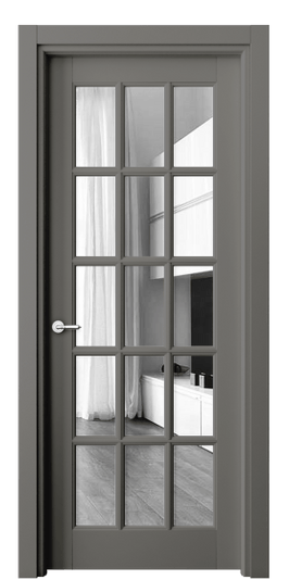 Дверь межкомнатная 6311 БКЛС Зеркало. Цвет Бук классический серый. Материал Массив бука эмаль. Коллекция Тоскана Грильято. Картинка.