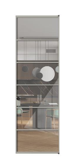 Дверь межкомнатная АЛПЛ040.04 АНСР Алюминий нейтральный серый Stopsol Clear прозрачное. Цвет Алюминий нейтральный серый. Материал Алюминий в эмали. Коллекция Формато. Картинка.