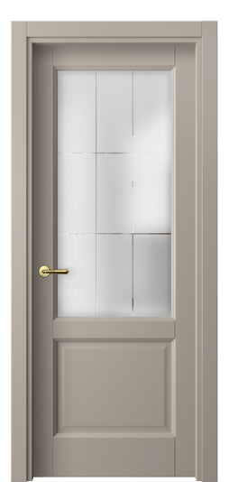 Дверь межкомнатная 1422 МБСК Сатинированное стекло лофт. Цвет Матовый бисквитный. Материал Гладкая эмаль. Коллекция Галант. Картинка.