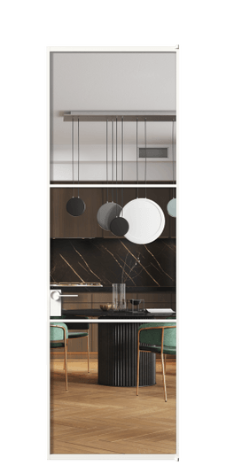 Дверь межкомнатная АЛПЛ040.03 Crystalvision БЕЛ. Цвет Алюминий Белый. Материал Алюминий. Коллекция Формато. Картинка.