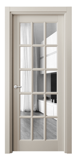 Дверь межкомнатная 6311 БСБЖ Зеркало. Цвет Бук светло-бежевый. Материал Массив бука эмаль. Коллекция Тоскана Грильято. Картинка.