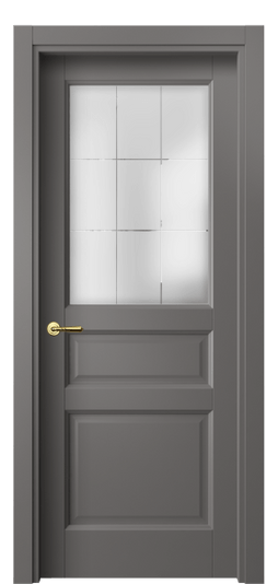Дверь межкомнатная 1432 МКЛС Сатинированное стекло лофт. Цвет Матовый классический серый. Материал Гладкая эмаль. Коллекция Галант. Картинка.