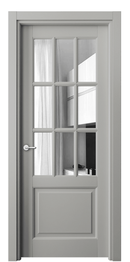 Дверь межкомнатная 6312 БНСР Зеркало. Цвет Бук нейтральный серый. Материал Массив бука эмаль. Коллекция Тоскана Грильято. Картинка.