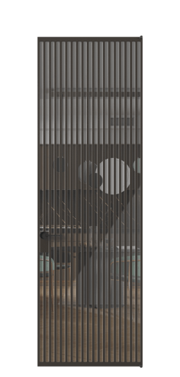 Дверь межкомнатная АЛПЛ040.06 ААН Алюминий антрацит Stopsol Clear прозрачное. Цвет Алюминий антрацит. Материал Алюминий в эмали. Коллекция Формато. Картинка.