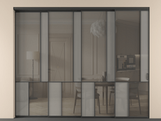 Перегородка Mosaic внутри проёма 4 створки с синхронным механизмом