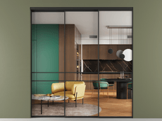 Перегородка Формато внутри проёма 3 створки с синхронным механизмом