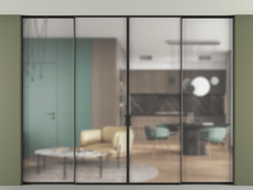 Перегородка Formato внутри проёма скрытое крепление в потолок 4 створки