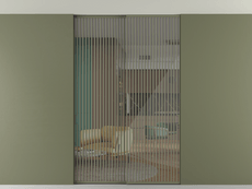 Перегородка Formato внутри проёма скрытое крепление в потолок 2 створки