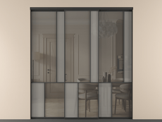 Перегородка Mosaic внутри проёма 3 створки