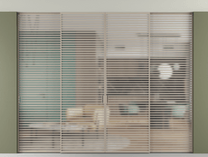 Перегородка Formato внутри проёма скрытое крепление в потолок 4 створки