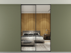 Перегородка Formato внутри проёма скрытое крепление в потолок 2 створки