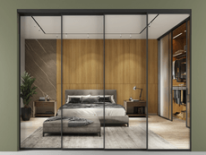 Перегородка Formato внутри проёма 4 створки с синхронным механизмом