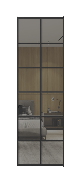 Дверь межкомнатная АЛПЛ040.05 Stopsol Grey ЧЕР. Цвет Алюминий Черный. Материал Алюминий. Коллекция Формато. Картинка.