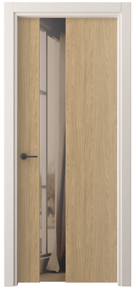 Дверь межкомнатная 4224 ЖМД ДВ ЗЕР БР. Цвет Жемчужный дуб. Материал Ламинатин. Коллекция Фридом. Картинка.