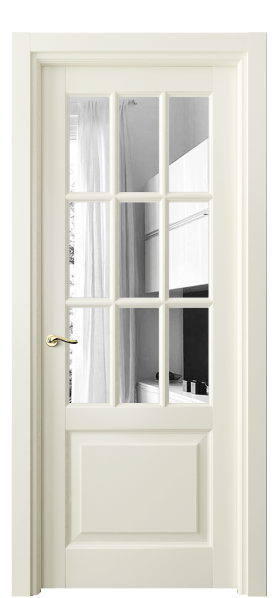 Дверь межкомнатная 0748 БМБ ЗЕР. Цвет Бук молочно-белый. Материал Массив бука эмаль. Коллекция Лигнум. Картинка.